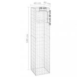 2 db vas gabionkosaras oszlop 40 x 40 x 180 cm