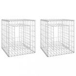 2 db vas gabionkosaras oszlop 50 x 50 x 60 cm