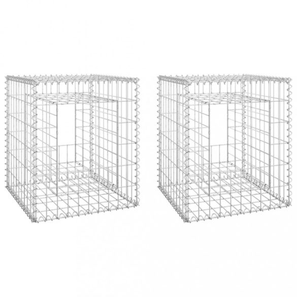 2 db vas gabionkosaras oszlop 50 x 50 x 60 cm