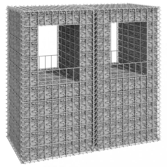 2 db vas gabionkosaras oszlop 50 x 50 x 100 cm