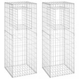 2 db vas gabionkosaras oszlop 50 x 50 x 140 cm