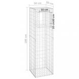 vas gabionkosaras oszlop 50 x 50 x 180 cm