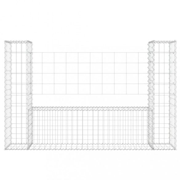 U-alakú vas gabionkosár 2 oszloppal 40 x 20 x 100 cm