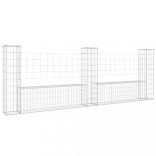 U-alakú vas gabionkosár 3 oszloppal 260 x 20 x 100 cm