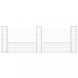 U-alakú vas gabionkosár 3 oszloppal 260 x 20 x 100 cm