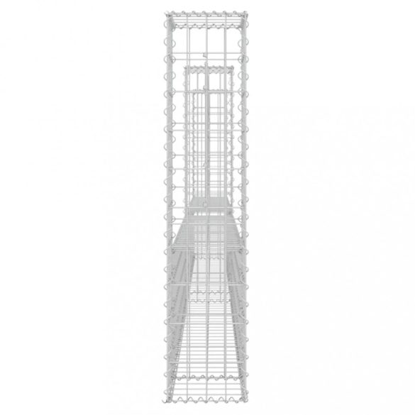 U-alakú vas gabionkosár 3 oszloppal 260 x 20 x 100 cm