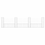 U-alakú vas gabionkosár 4 oszloppal 380 x 20 x 100 cm