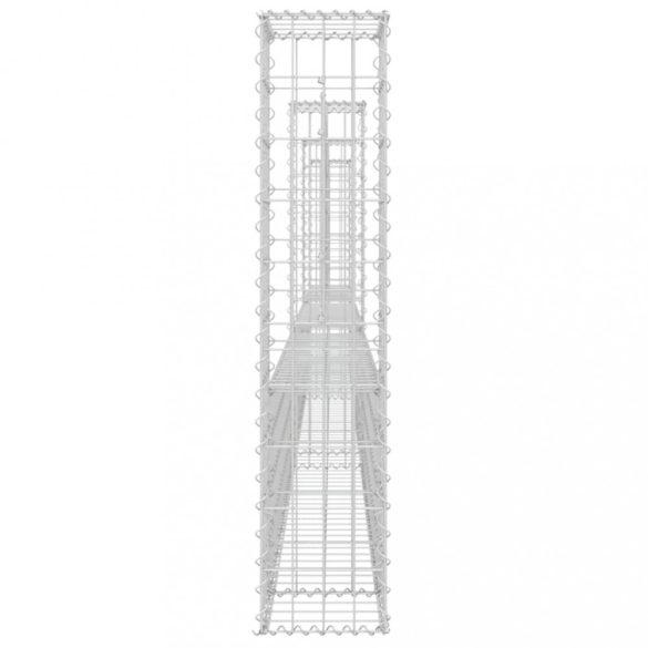 U-alakú vas gabionkosár 4 oszloppal 380 x 20 x 100 cm