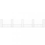 U-alakú vas gabionkosár 5 oszloppal 500 x 20 x 100 cm