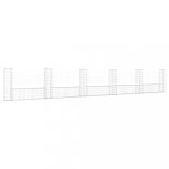 U-alakú vas gabionkosár 6 oszloppal 620 x 20 x 100 cm