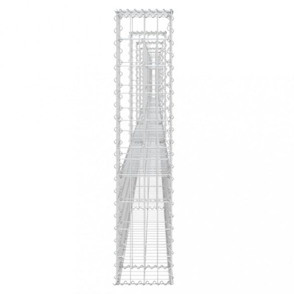 U-alakú vas gabionkosár 6 oszloppal 620 x 20 x 100 cm