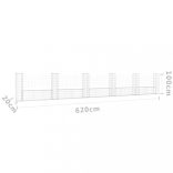 U-alakú vas gabionkosár 6 oszloppal 620 x 20 x 100 cm