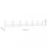 U-alakú vas gabionkosár 7 oszloppal 740 x 20 x 100 cm