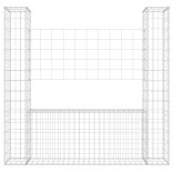 U-alakú vas gabionkosár 2 oszloppal 140 x 20 x 150 cm