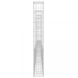 U-alakú vas gabionkosár 4 oszloppal 380 x 20 x 150 cm