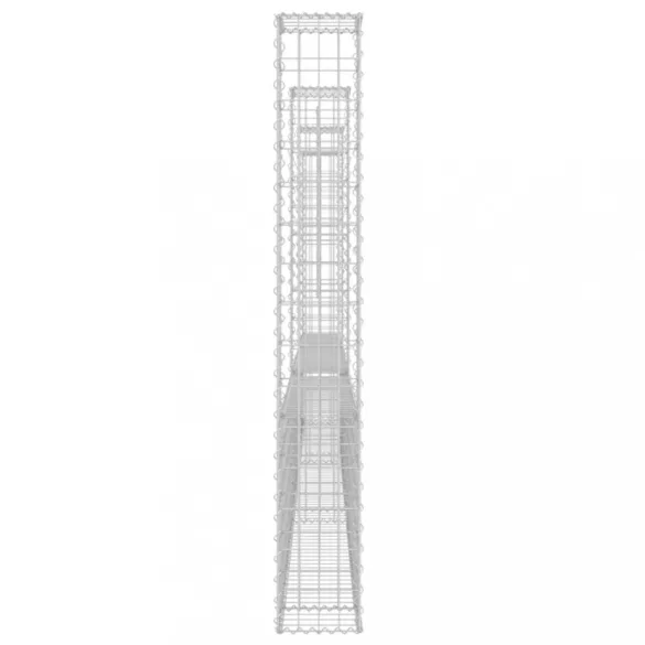 U-alakú vas gabionkosár 4 oszloppal 380 x 20 x 150 cm