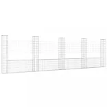 U-alakú vas gabionkosár 5 oszloppal 500 x 20 x 150 cm