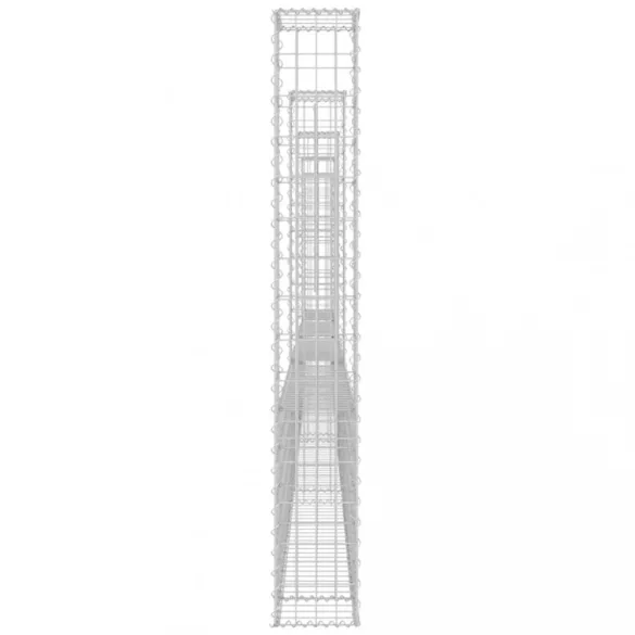 U-alakú vas gabionkosár 5 oszloppal 500 x 20 x 150 cm