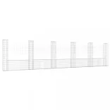 U-alakú vas gabionkosár 6 oszloppal 620 x 20 x 150 cm