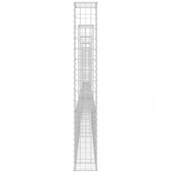 U-alakú vas gabionkosár 6 oszloppal 620 x 20 x 150 cm
