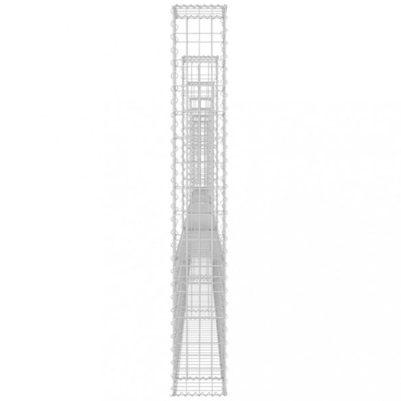 U-alakú vas gabionkosár 7 oszloppal 740 x 20 x 150 cm