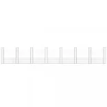 U-alakú vas gabionkosár 8 oszloppal 860 x 20 x 150 cm