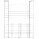 U-alakú vas gabionkosár 2 oszloppal 140 x 20 x 200 cm