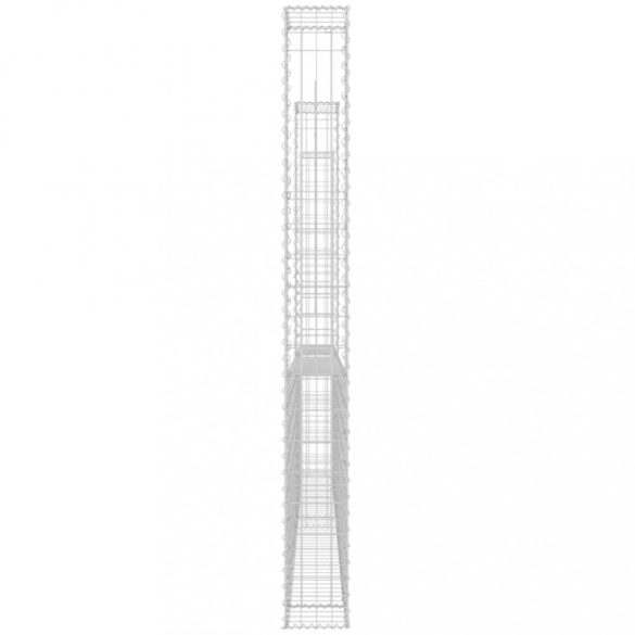 U-alakú vas gabionkosár 2 oszloppal 140 x 20 x 200 cm