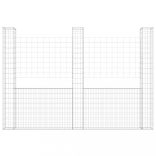 U-alakú vas gabionkosár 3 oszloppal 260 x 20 x 200 cm