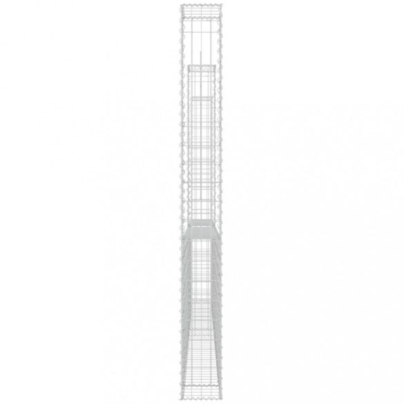 U-alakú vas gabionkosár 3 oszloppal 260 x 20 x 200 cm