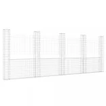 U-alakú vas gabionkosár 5 oszloppal 500 x 20 x 200 cm