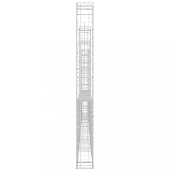 U-alakú vas gabionkosár 5 oszloppal 500 x 20 x 200 cm