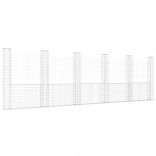 U-alakú vas gabionkosár 6 oszloppal 620 x 20 x 200 cm