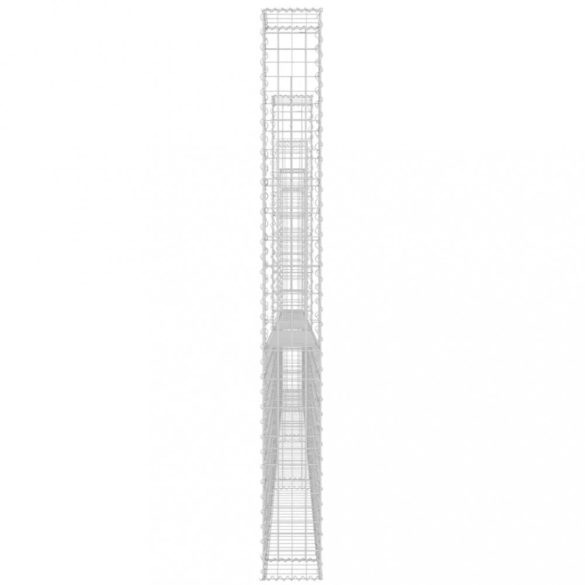 U-alakú vas gabionkosár 6 oszloppal 620 x 20 x 200 cm