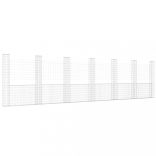 U-alakú vas gabionkosár 7 oszloppal 740 x 20 x 200 cm