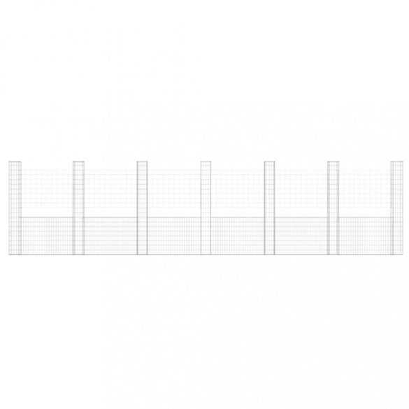 U-alakú vas gabionkosár 7 oszloppal 740 x 20 x 200 cm