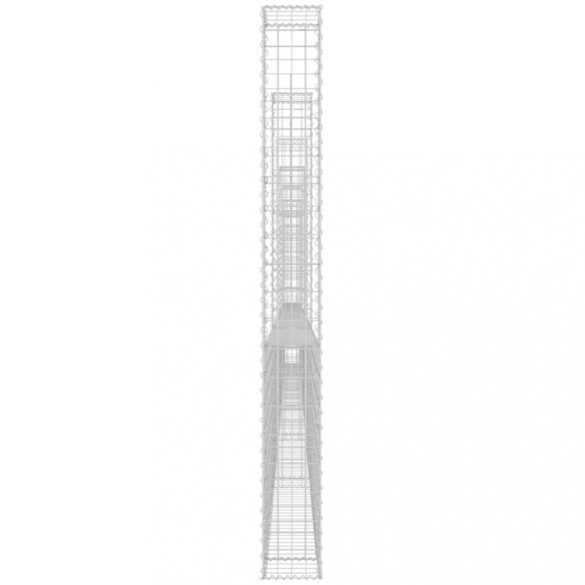 U-alakú vas gabionkosár 7 oszloppal 740 x 20 x 200 cm