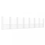 U-alakú vas gabionkosár 8 oszloppal 860 x 20 x 200 cm