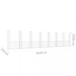 U-alakú vas gabionkosár 8 oszloppal 860 x 20 x 200 cm