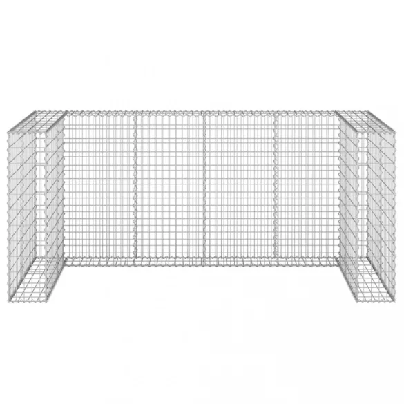 horganyzott acél gabionfal szemeteskukákhoz 254 x 100 x 110 cm