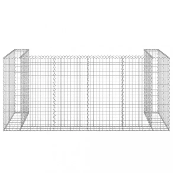 horganyzott acél gabionfal szemeteskukákhoz 254 x 100 x 110 cm
