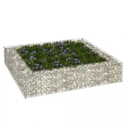 horganyzott acél gabion magaságyás 100 x 100 x 20 cm