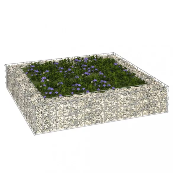 horganyzott acél gabion magaságyás 100 x 100 x 20 cm