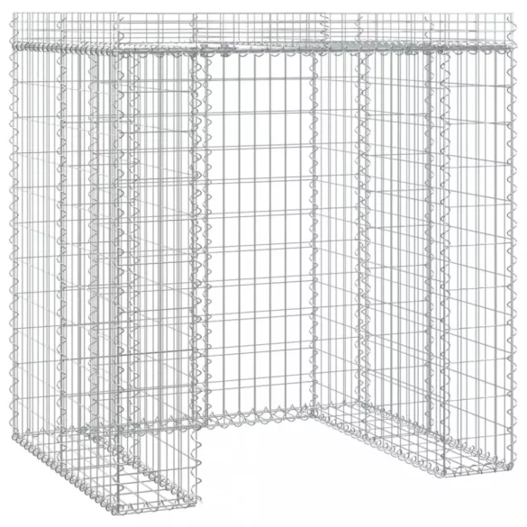 horganyzott vas gabionkosár szemeteskukához 110 x 91 x 120 cm