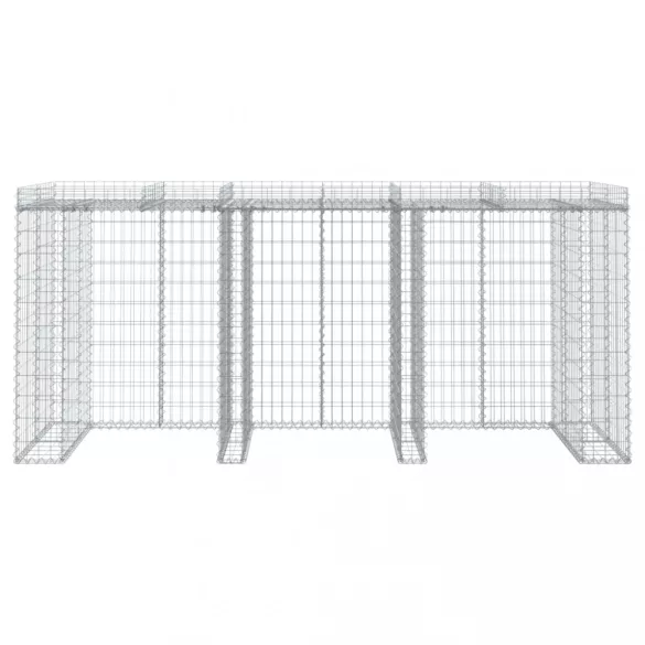 horganyzott vas gabionkosár szemeteskukához 270 x 91 x 120 cm
