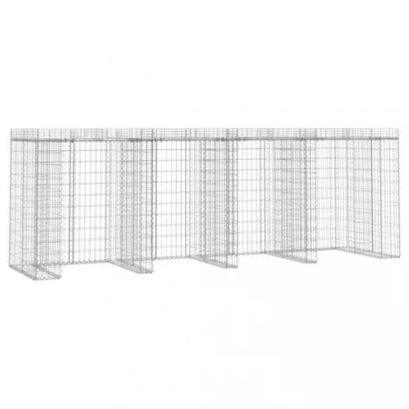 horganyzott vas gabionkosár szemeteskukához 350 x 91 x 120 cm