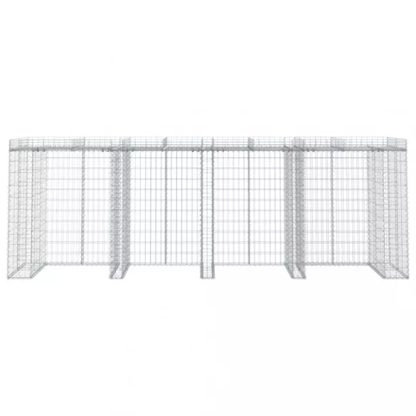 horganyzott vas gabionkosár szemeteskukához 350 x 91 x 120 cm