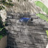 rozsdamentes acél vízeséskifolyó RGB LED-ekkel 30 cm