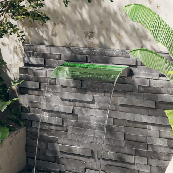 rozsdamentes acél vízeséskifolyó RGB LED-ekkel 60 cm