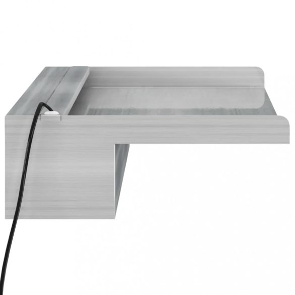 rozsdamentes acél vízeséskifolyó RGB LED-ekkel 60 cm